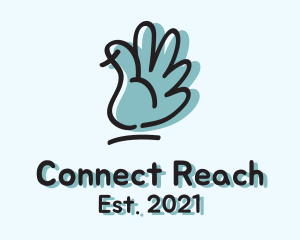 Outreach - Blue Waving Hand logo design