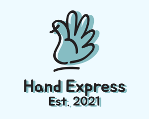 Sign Language - Blue Waving Hand logo design