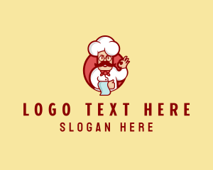 Food Blog - Happy Mustache Chef logo design