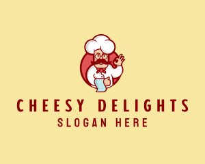 Happy Mustache Chef  logo design