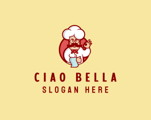 Italian - Happy Mustache Chef logo design