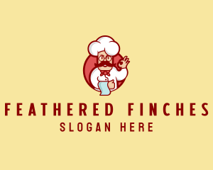 Happy Mustache Chef  logo design