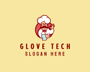 Happy Mustache Chef  logo design