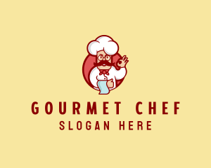 Chef - Happy Mustache Chef logo design