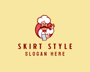 Happy Mustache Chef  logo design