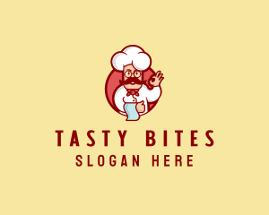 Delicatessen - Happy Mustache Chef logo design