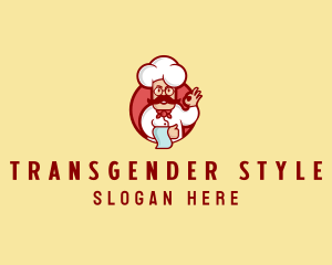 Happy Mustache Chef  logo design