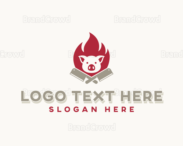 Pork Butcher Cleaver Logo