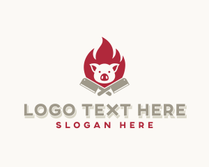 Hot - Pork Butcher Cleaver logo design