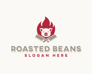 Roasted - Pork Butcher Cleaver logo design