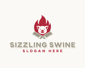 Pork - Pork Butcher Cleaver logo design