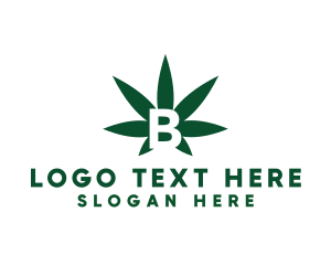 High - Green Cannabis B logo design