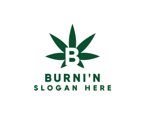 Green Cannabis B logo design