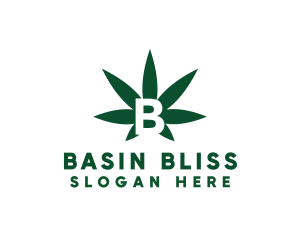 Green Cannabis B logo design