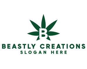 Green Cannabis B logo design