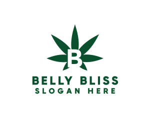 Green Cannabis B logo design