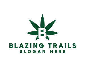 Green Cannabis B logo design