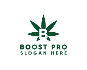 Green Cannabis B logo design