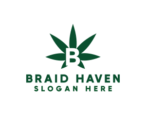 Green Cannabis B logo design