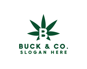 Green Cannabis B logo design