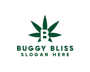 Green Cannabis B logo design