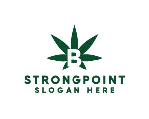 Initial - Green Cannabis B logo design