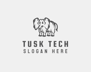 Tusk - Mammoth Elephant Zoo logo design