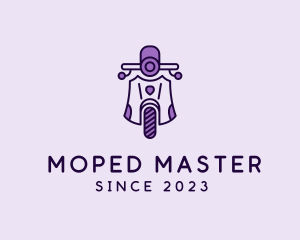 Moped - Minimalist Scooter Rider logo design