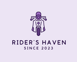 Minimalist Scooter Rider logo design