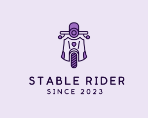 Minimalist Scooter Rider logo design