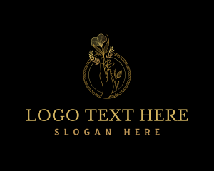 Hand - Hand Flowers Elegant logo design