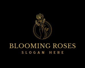 Roses - Hand Flowers Elegant logo design