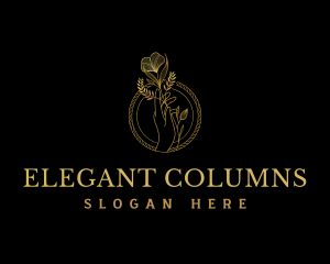 Hand Flowers Elegant logo design