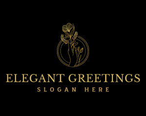 Hand Flowers Elegant logo design