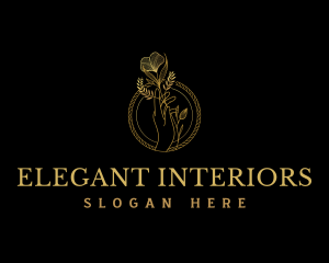 Hand Flowers Elegant logo design