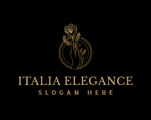 Hand Flowers Elegant logo design