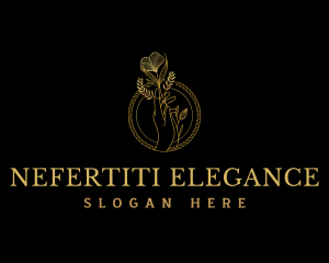 Hand Flowers Elegant logo design