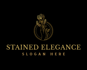 Hand Flowers Elegant logo design