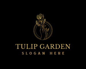 Tulips - Hand Flowers Elegant logo design