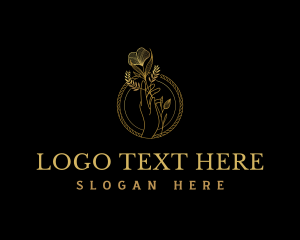 Theraphy - Hand Flowers Elegant logo design