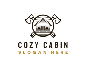 Cabin - Axe Wood Cabin logo design
