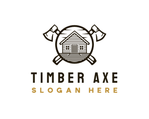 Axe Wood Cabin logo design