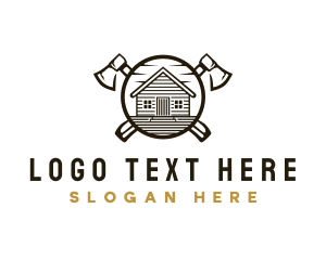 Cabin - Axe Wood Cabin logo design