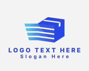 Door To Door - Blue Express Logistics Package logo design