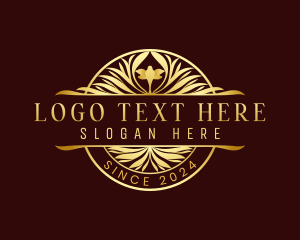 Leaf - Flower Luxury Crest logo design