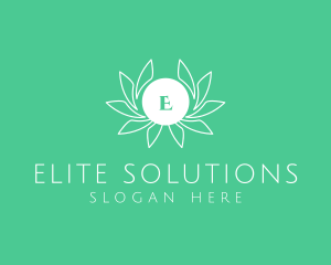 Green Leaf - Flower Stroke Laurel logo design