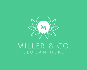 Miller - Flower Stroke Laurel logo design