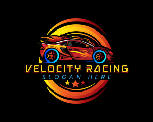 Car Racing Flame logo design