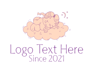 Swaddle - Sleeping Baby Girl logo design