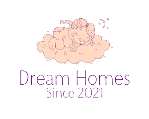 Baby Store - Sleeping Baby Girl logo design